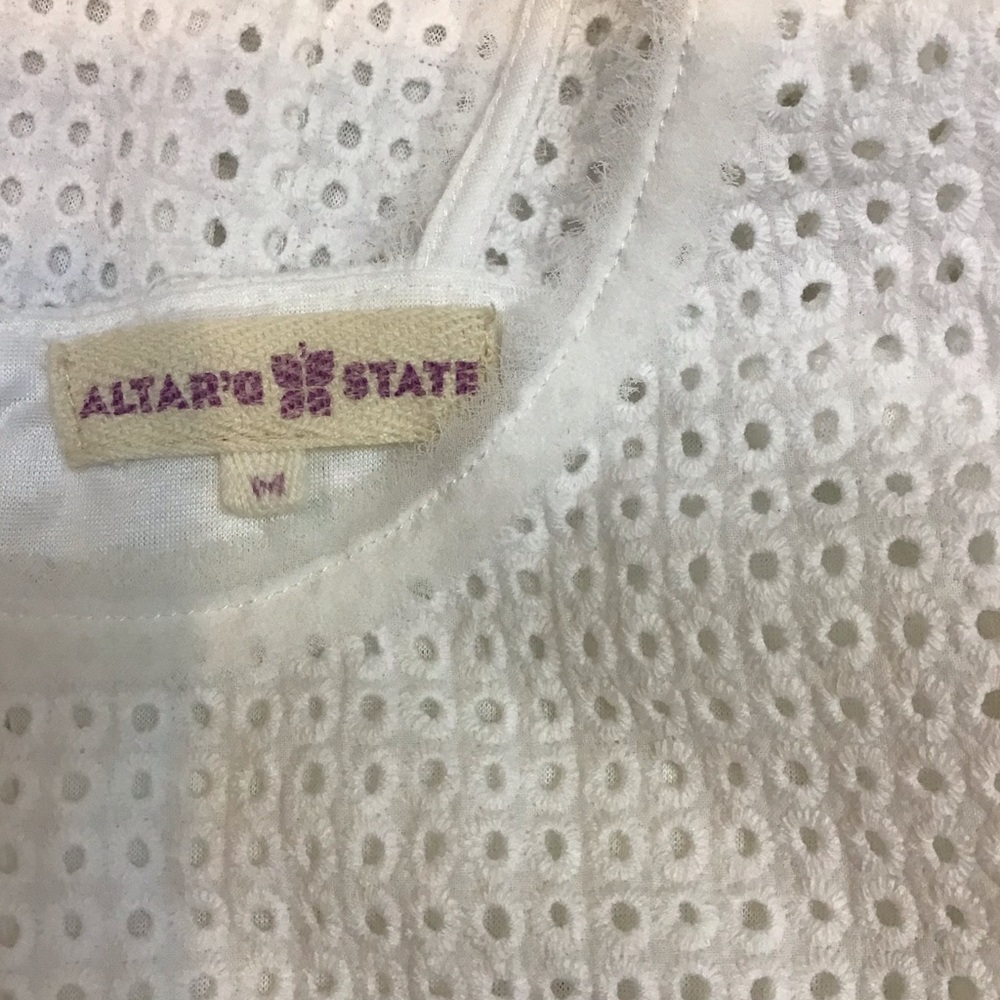 Altar'd State White Eyelet Dress Fit and Flare Size Medium - Picture 8 of 8